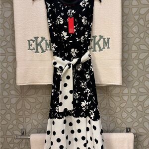 Carolina Herrera Navy and White Sleeveless Sundress